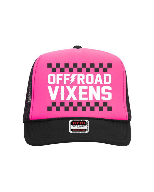 Checked Out Foam Trucker - Pink/Black