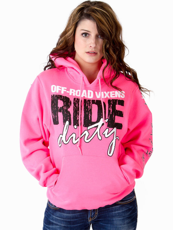 Ride like a Vixen Hoodie - Neon Pink
