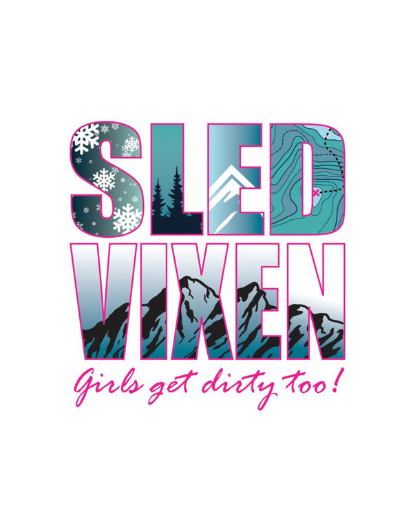 Sled Girl Printed Decal 3.5" x 3.7"