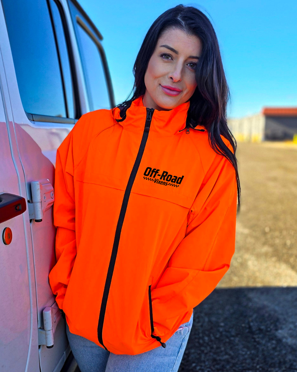 Pit Stop Packable Waterproof Jacket – Blaze Orange | Off-Road