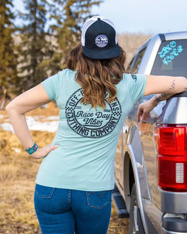 Race Day Vibes Ladies V Neck Tee