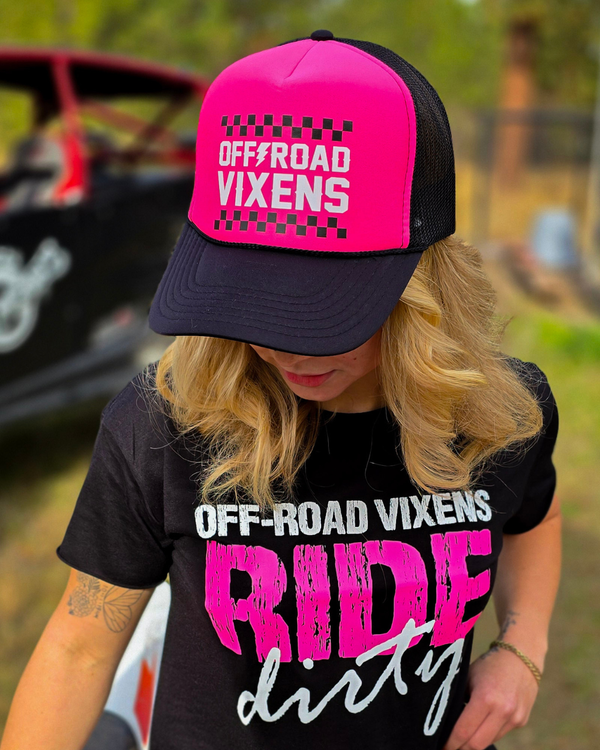 Checked Out Foam Trucker - Pink/Black