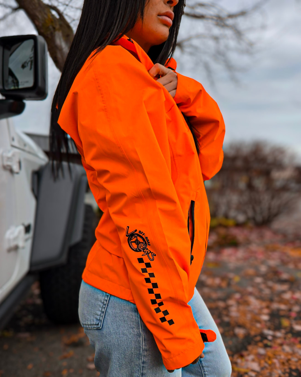 Pit Stop Packable Waterproof Jacket – Blaze Orange | Off-Road