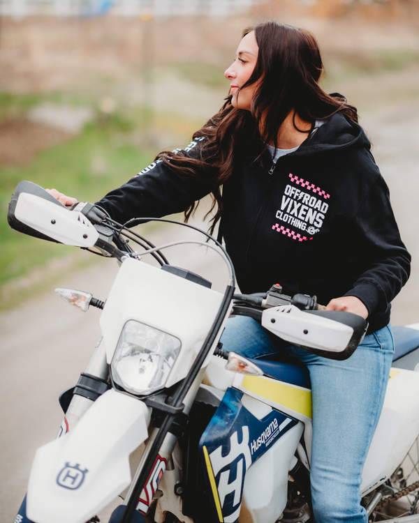 Checked Out Unisex Zip Hoodie - Black