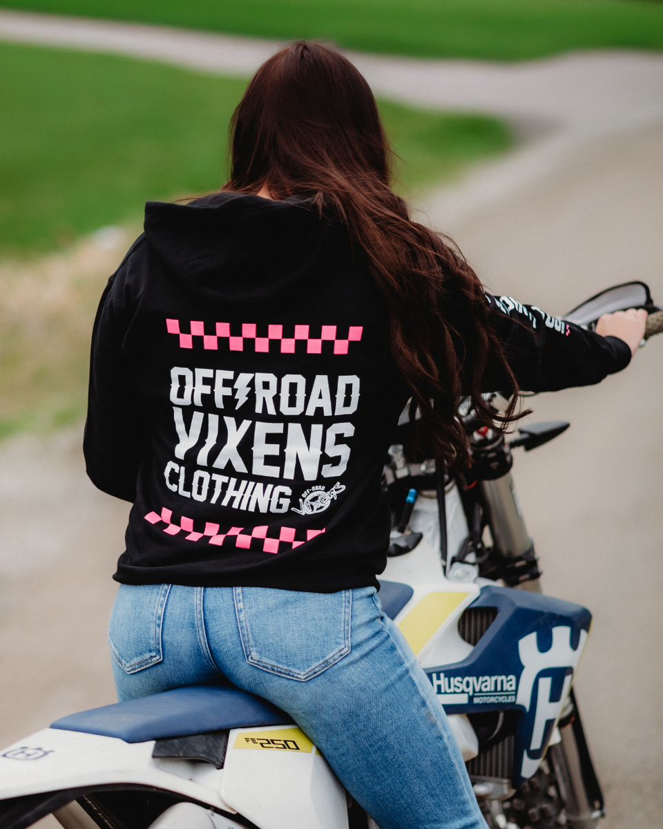 Checked Out Unisex Zip Hoodie - Black – OFF-ROAD VIXENS CLOTHING CO.