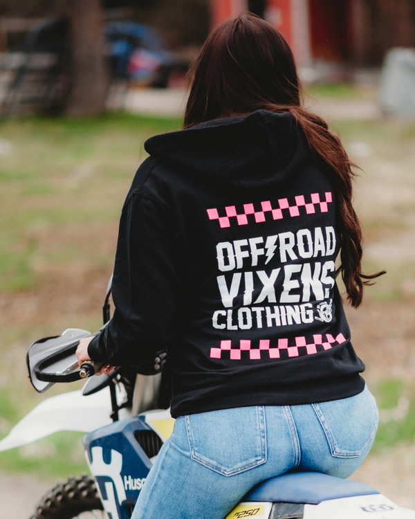 Checked Out Unisex Zip Hoodie - Black