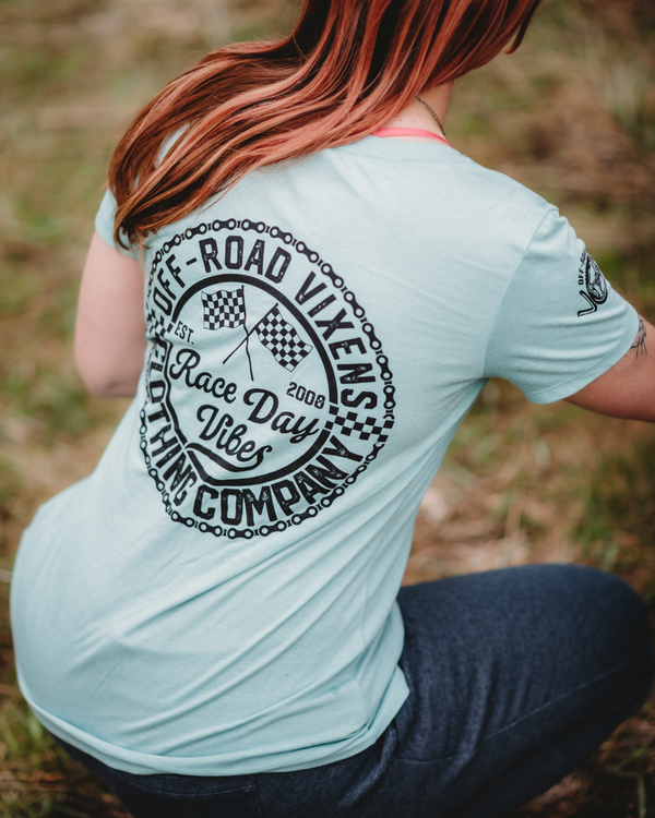 Race Day Vibes Ladies V Neck Tee