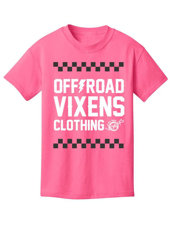 Youth Checked out Tee - Neon Pink