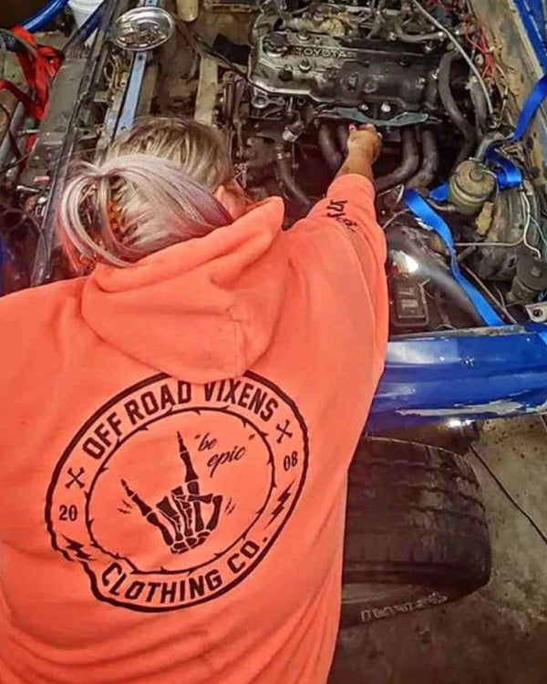 Be Epic Pullover Neon Coral - OFF-ROAD VIXENS CLOTHING CO.