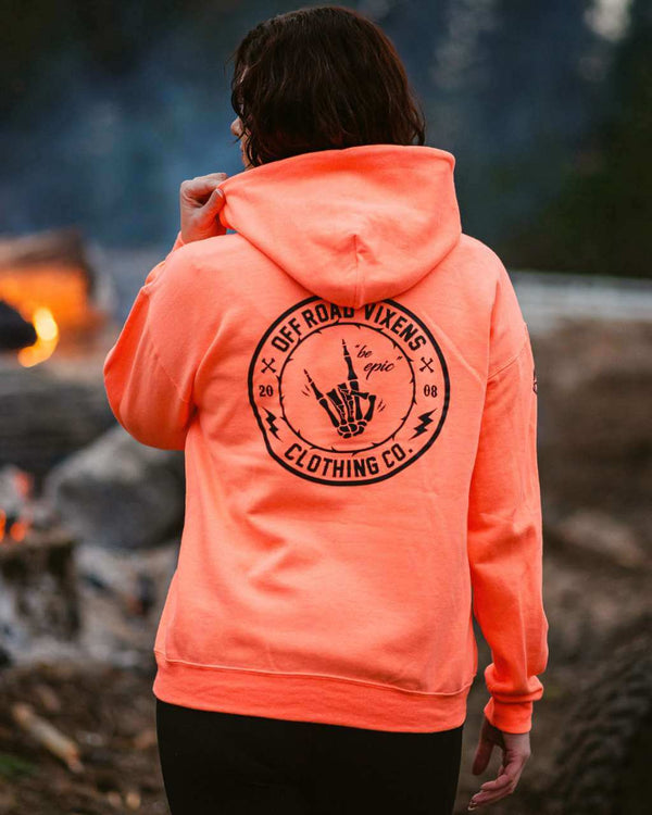 Be Epic Pullover Neon Coral - OFF-ROAD VIXENS CLOTHING CO.