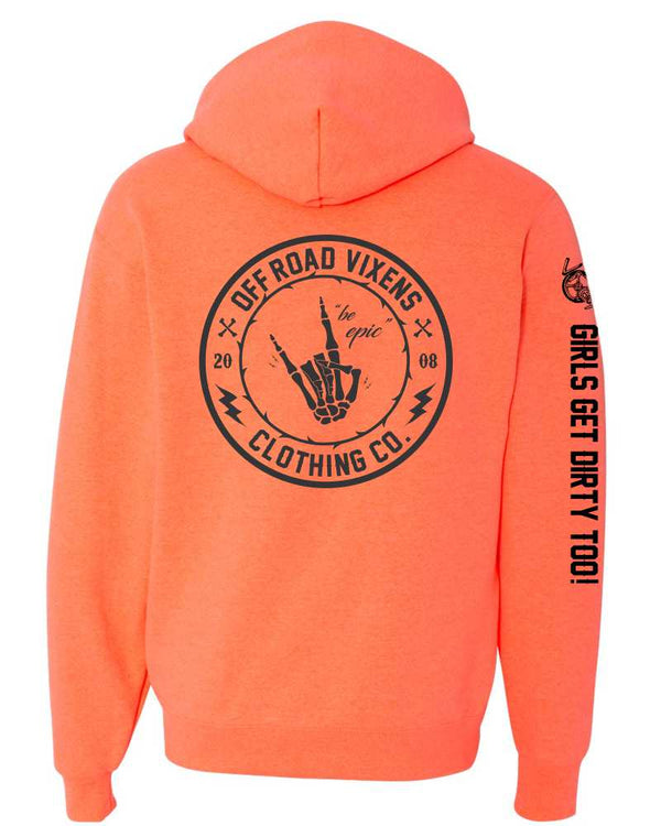 Be Epic Pullover Neon Coral - OFF-ROAD VIXENS CLOTHING CO.