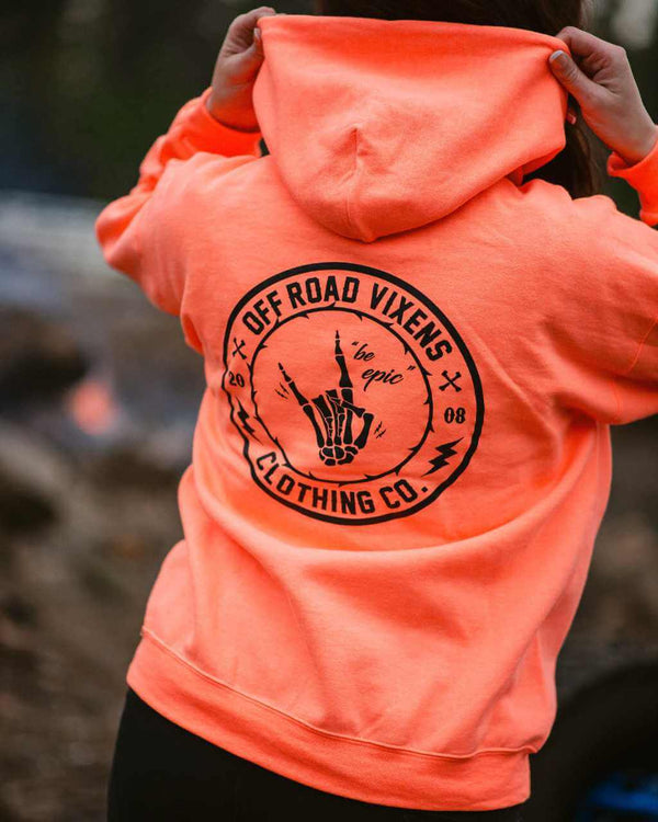 Be Epic Pullover Neon Coral - OFF-ROAD VIXENS CLOTHING CO.