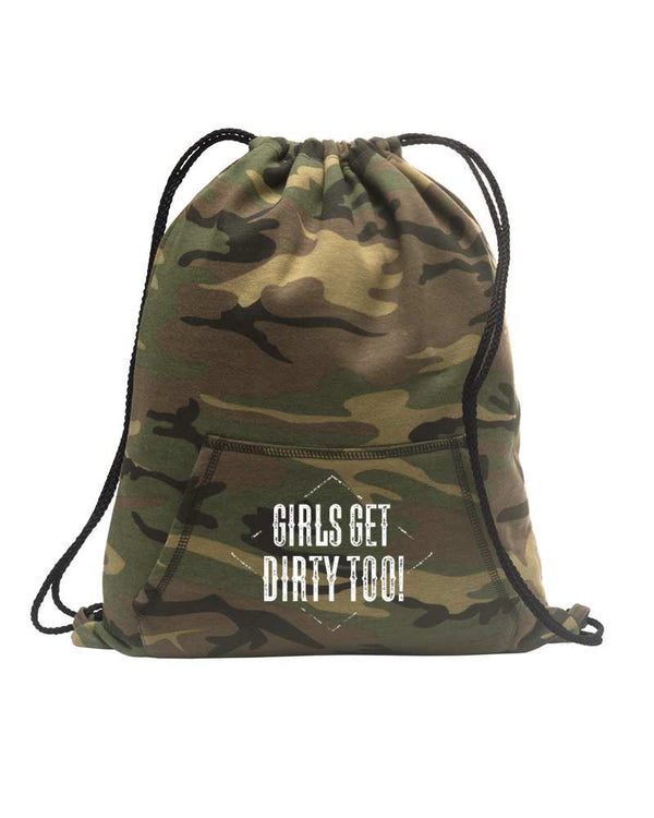 Dirt Roads Fleece Cinch Bag - Camo - OFF-ROAD VIXENS CLOTHING CO.