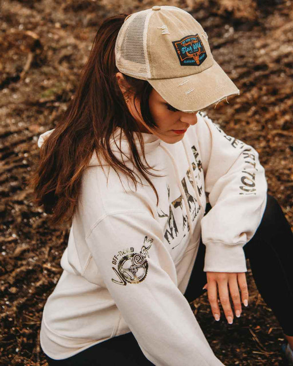 Vixen Huntress Pullover Hoodie - Natural - OFF-ROAD VIXENS CLOTHING CO.