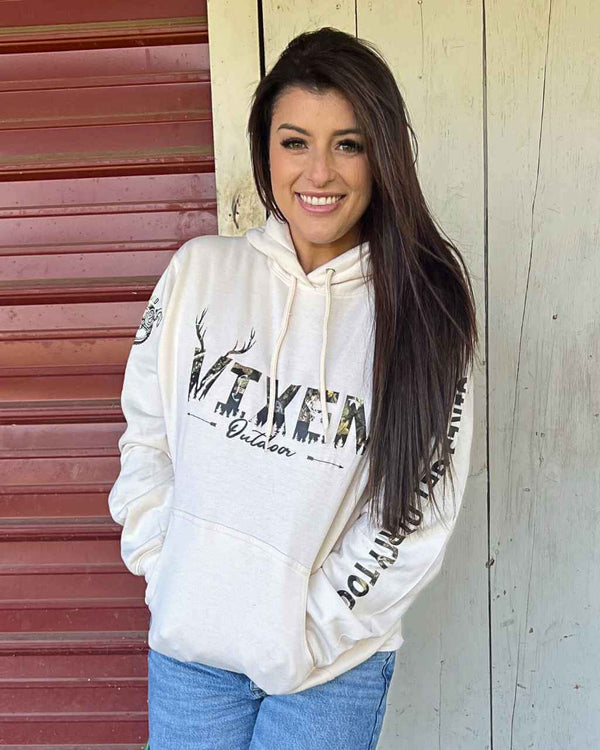 Vixen Huntress Pullover Hoodie - Natural - OFF-ROAD VIXENS CLOTHING CO.