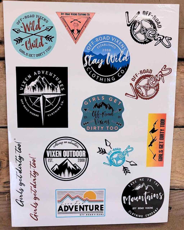 Vixen Outdoor Sticker Sheet - OFF-ROAD VIXENS CLOTHING CO.