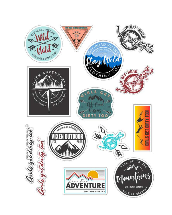 Vixen Outdoor Sticker Sheet - OFF-ROAD VIXENS CLOTHING CO.