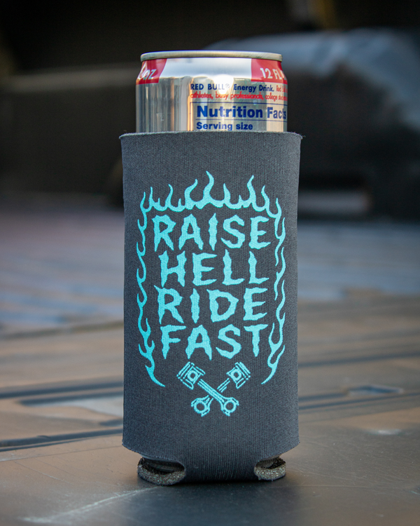 Raise Hell Slim Can Koozie - Charcoal
