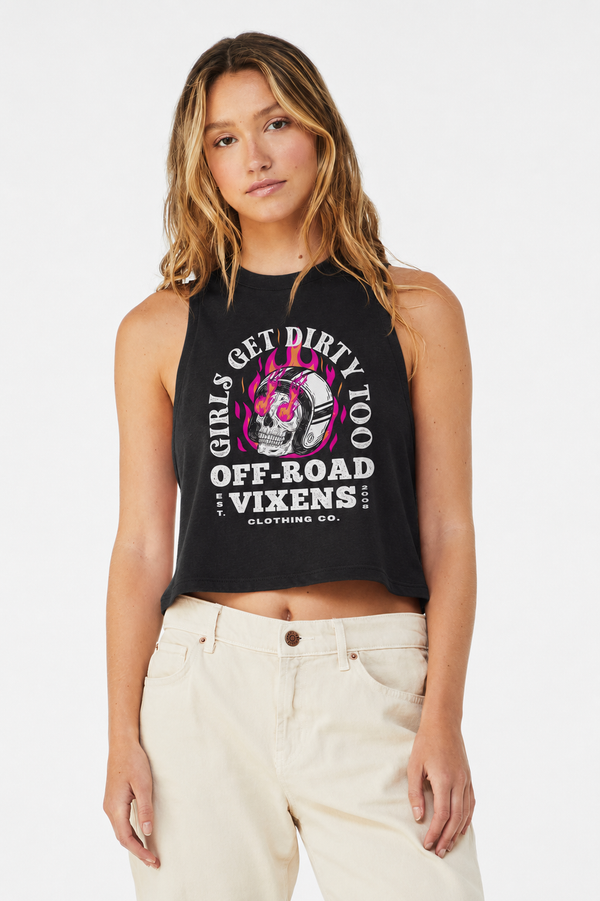 Moto Head Cropped Muscle Tank