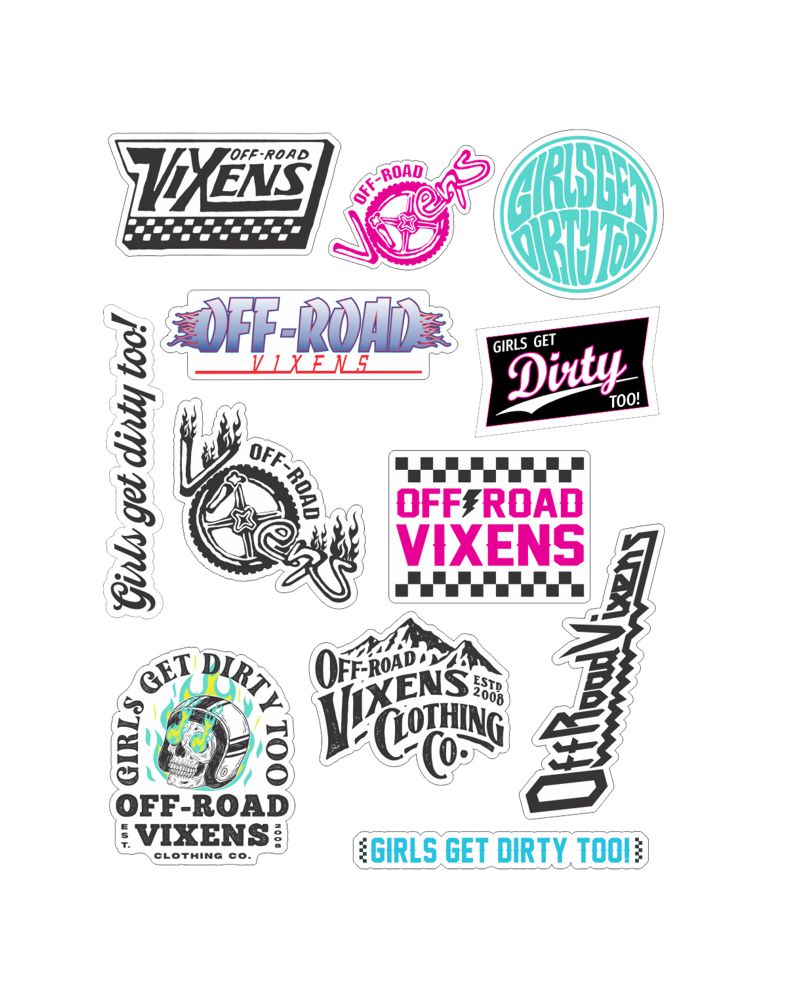 ORV Collective Sticker Sheet – OFF-ROAD VIXENS CLOTHING CO.