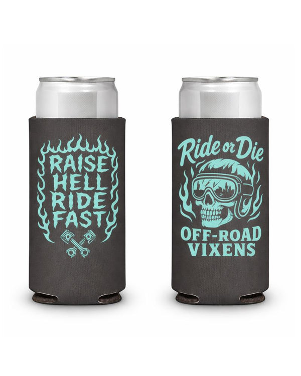 Raise Hell Slim Can Koozie - Charcoal