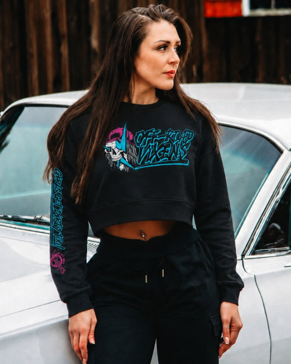 Skull Crusher Ladies Cropped Crewneck