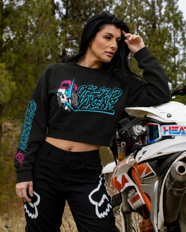 Skull Crusher Ladies Cropped Crewneck
