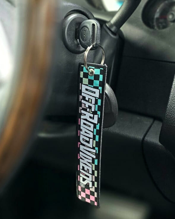 Checkered Keychain - Mint/Pink