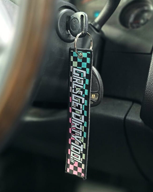 Checkered Keychain - Mint/Pink