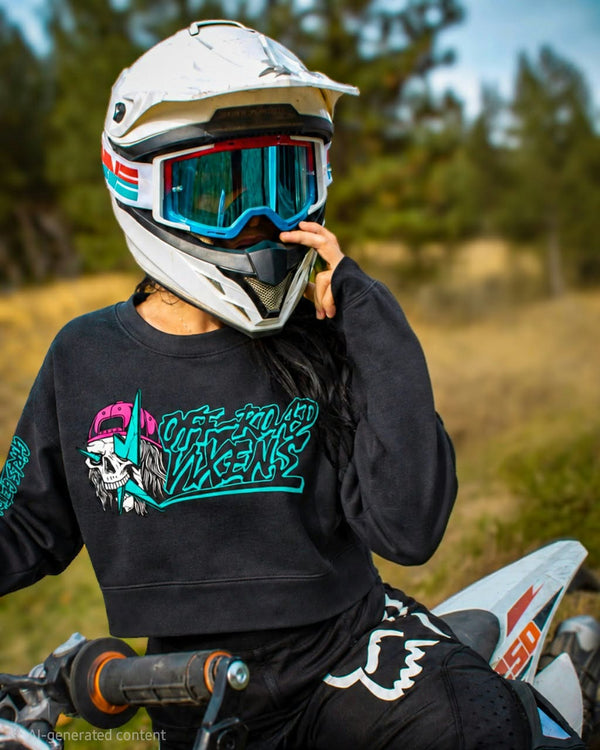 Skull Crusher Ladies Cropped Crewneck