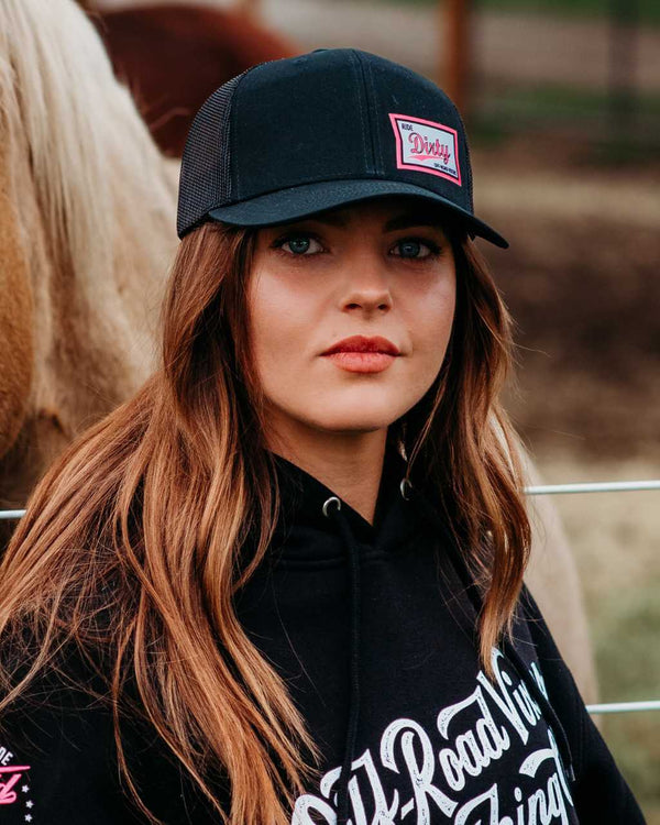High Life Trucker Hat - Black - OFF-ROAD VIXENS CLOTHING CO.