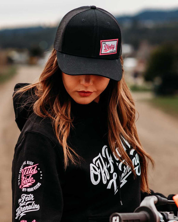 High Life Trucker Hat - Black - OFF-ROAD VIXENS CLOTHING CO.