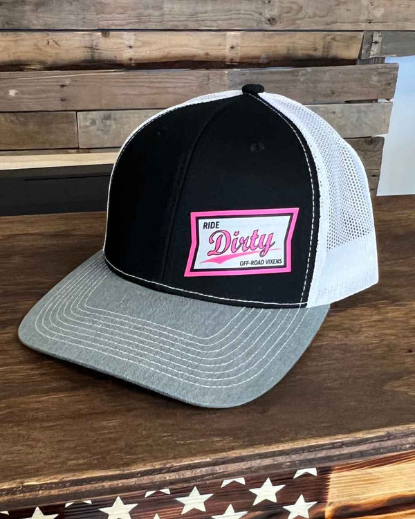 High Life Trucker Hat - Tri Black/White/Gray - OFF-ROAD VIXENS CLOTHING CO.