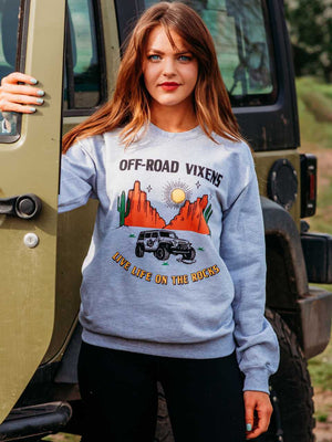 On the Rocks Unisex Crew Sweatshirt - OFF-ROAD VIXENS CLOTHING CO.