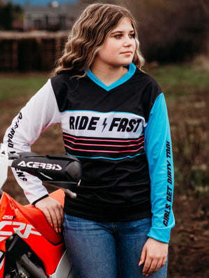 Youth Ride Fast Jersey - OFF-ROAD VIXENS CLOTHING CO.