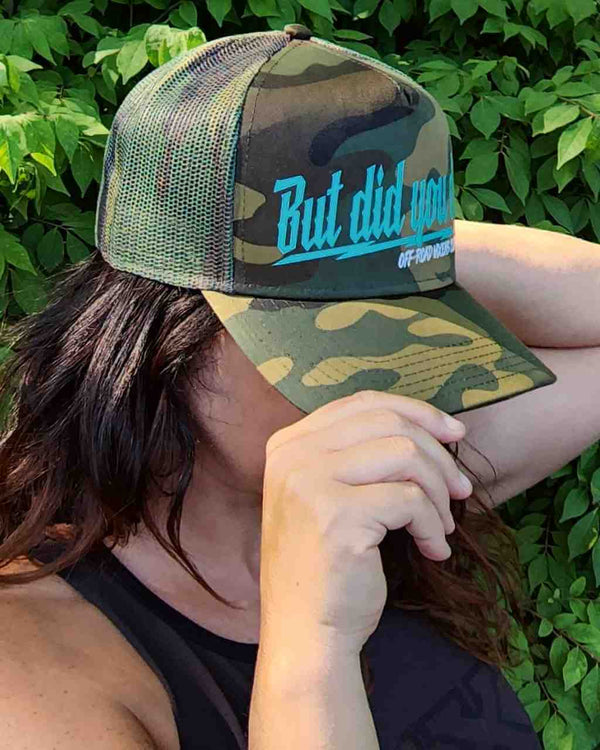 But did you Die? Camo Trucker Hat - Teal - OFF-ROAD VIXENS CLOTHING CO.