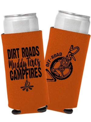 Dirt Roads Slim Can Koozie - Orange - OFF-ROAD VIXENS CLOTHING CO.