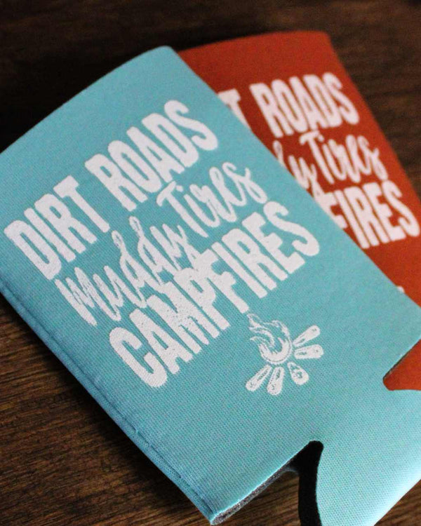 Dirt Roads Slim Can Koozie - Turquoise - OFF-ROAD VIXENS CLOTHING CO.