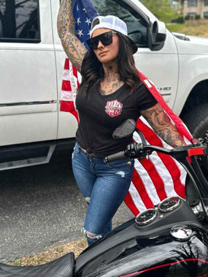 Fire it Up Ladies V Neck Tee - OFF-ROAD VIXENS CLOTHING CO.