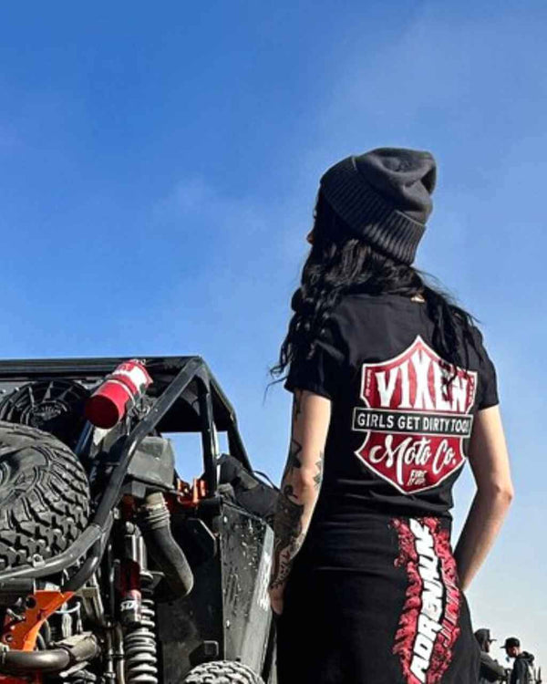 Fire it Up Ladies V Neck Tee - OFF-ROAD VIXENS CLOTHING CO.