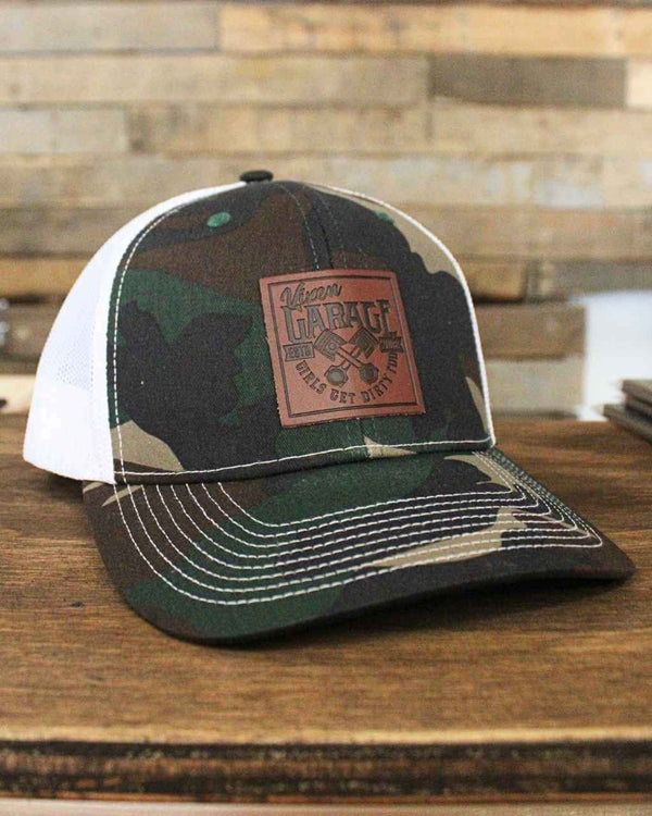 Garage Girls Camo Trucker Hat - OFF-ROAD VIXENS CLOTHING CO.