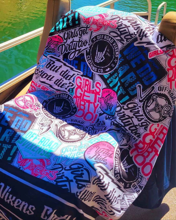 Graffiti Beach Towel - OFF-ROAD VIXENS CLOTHING CO.