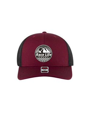 Race Life Trucker Hat - Maroon - OFF-ROAD VIXENS CLOTHING CO.