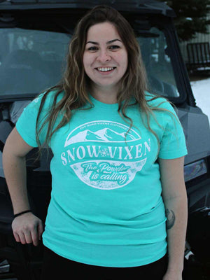 Sled Vixen The Powder is Calling Unisex Tee - OFF-ROAD VIXENS CLOTHING CO.