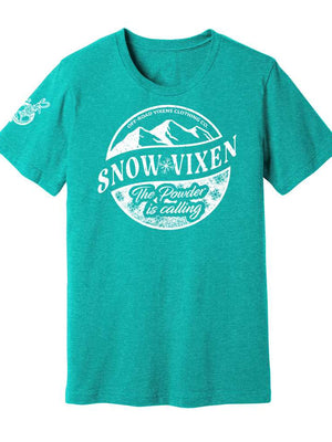 Sled Vixen The Powder is Calling Unisex Tee - OFF-ROAD VIXENS CLOTHING CO.