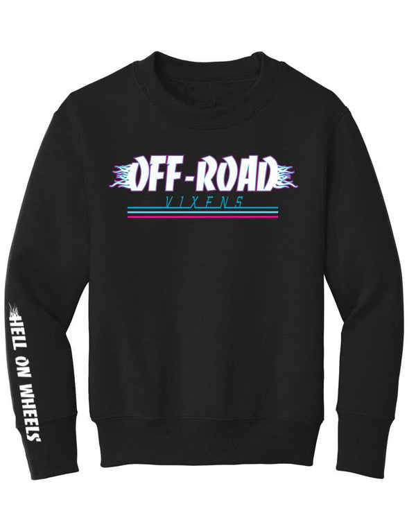 Youth Hell on Wheels Crewneck Pullover - OFF-ROAD VIXENS CLOTHING CO.